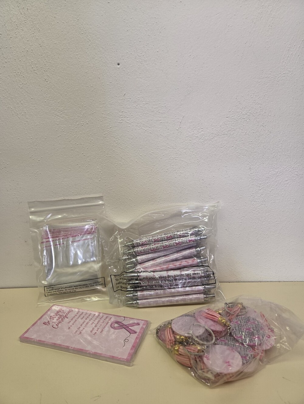 Pink Ribbon Breast Cancer Awareness Party Favor Set - Pink